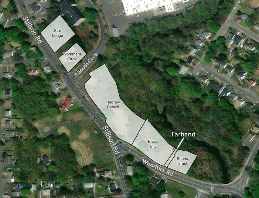 Aerial map showing Stillson Road cemetery cluster